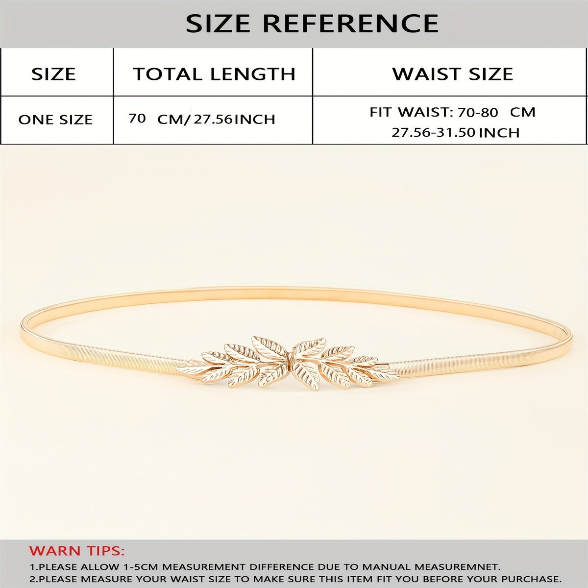 A Fashionable Golden Leaf Elastic Waist Chain