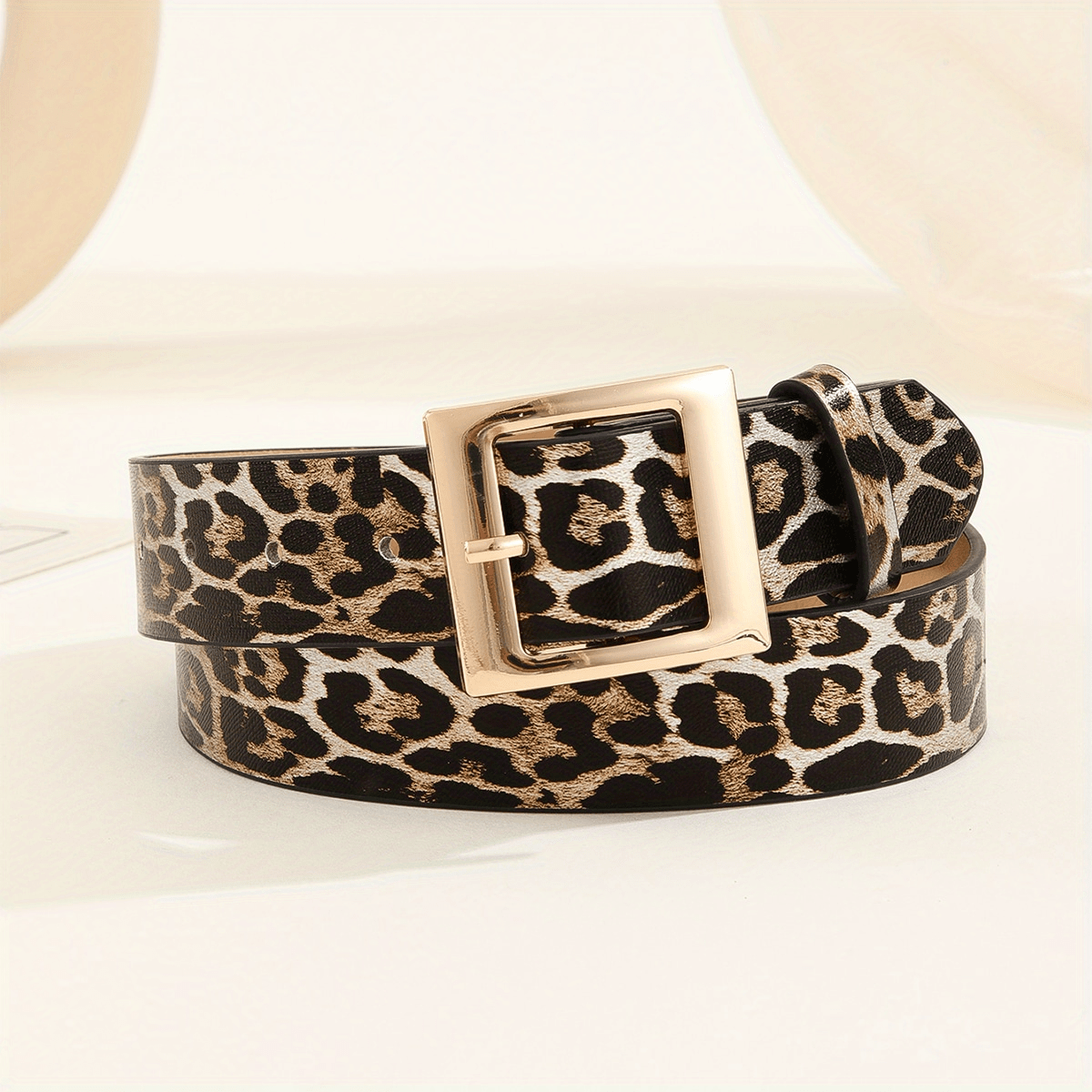 Chic Leopard Print Wide Belt