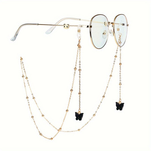 Cute Butterfly Pendant Eyewear Chain Multi-Purpose Anti-Slip Glasses Lanyard For Sunglasses & Readers