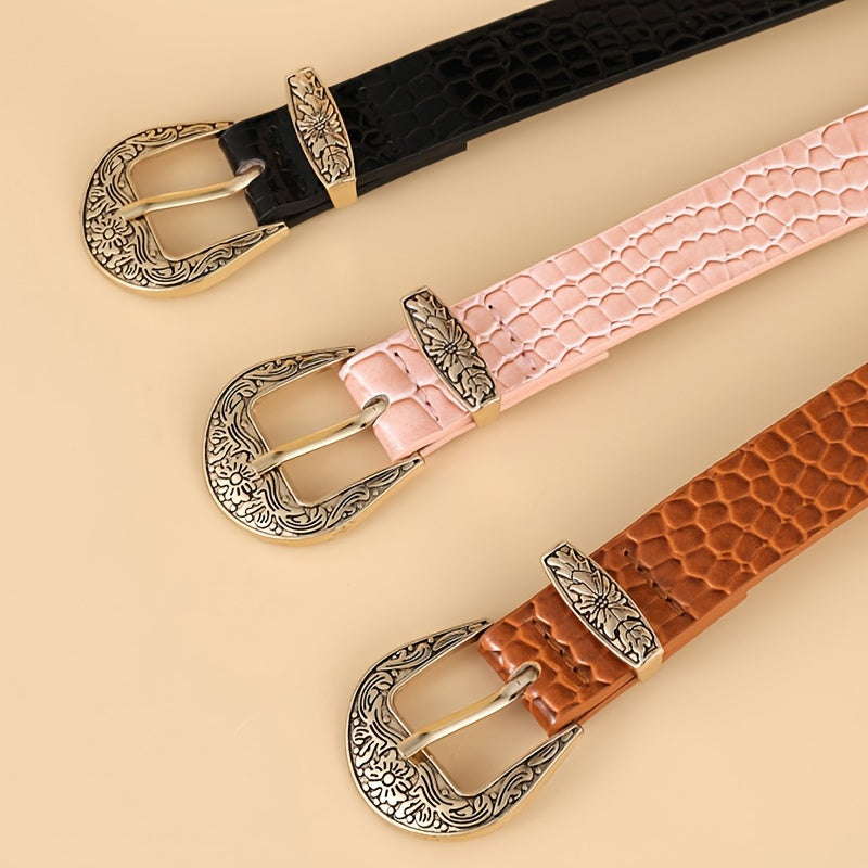 Chic Women's PU Leather Belt - Versatile Fashion Accessory for Dresses, Shirts & Jeans