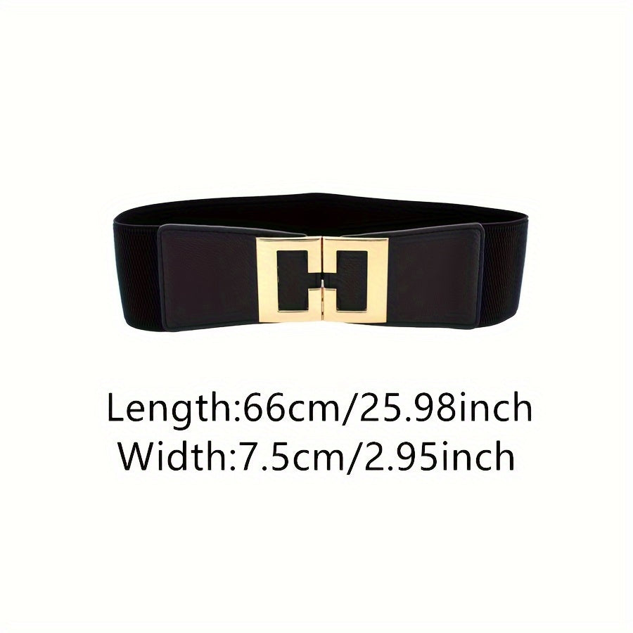 Trendy Geometric Buckle Wide Belt