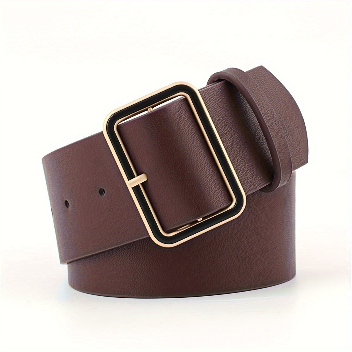 Vintage-Style Square Buckle Wide Strap Waist Accessory