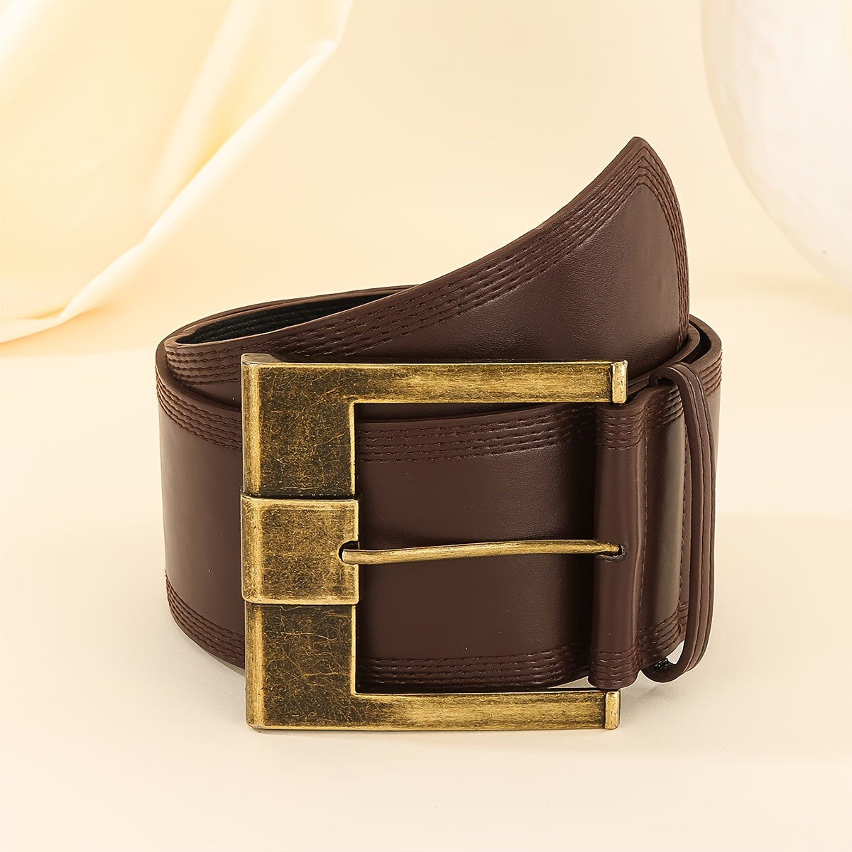 1pc Retro Metal Pin Buckle Wide Belt