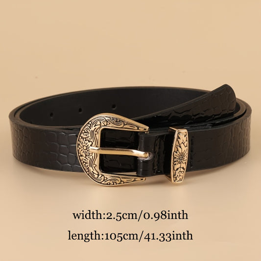 Chic Women's PU Leather Belt - Versatile Fashion Accessory for Dresses, Shirts & Jeans