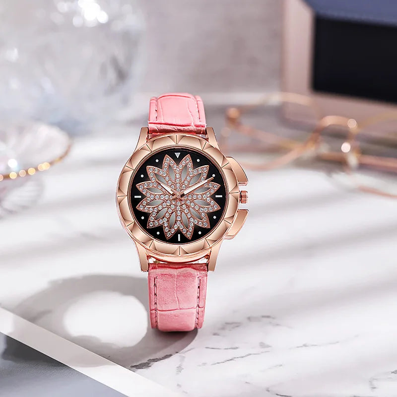 Women Starry Sky Watch Luxury Rose Gold Diamond Watches Ladies Casual Leather Band Quartz Wristwatch Female Clock zegarek damski