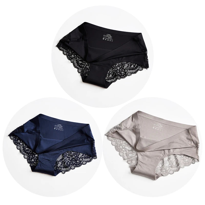 3PCS Panties Exquisite Lace Underwear