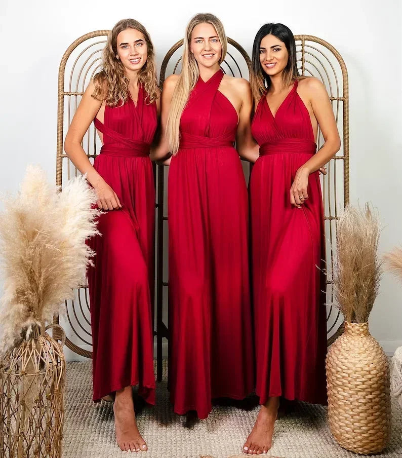 Bridesmaid Formal and More Stunning Red Strapping Dress