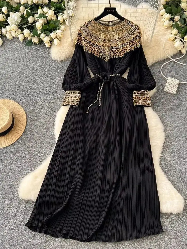 Luxury  Sequined Embroidery Beading Cape Splice Chiffon Formal Occasion Dresses