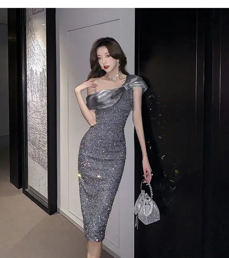 Sparkling Sequin Dress Summer New Elegant S