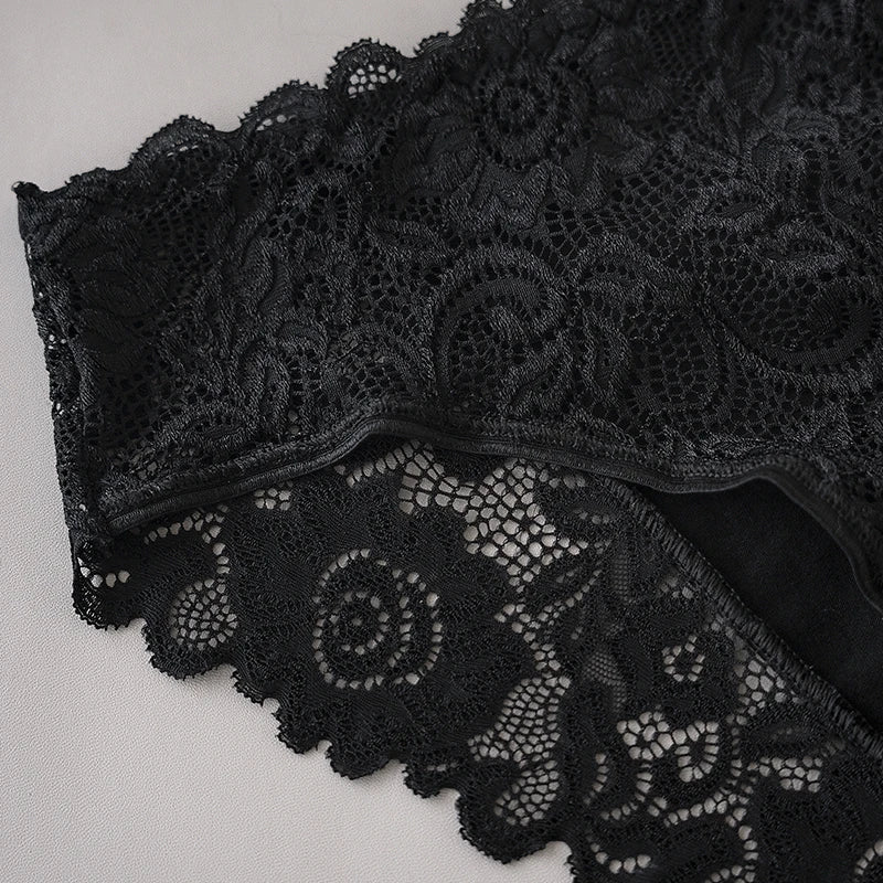 3PCS Luxury Floral Embroidery Lace Panties