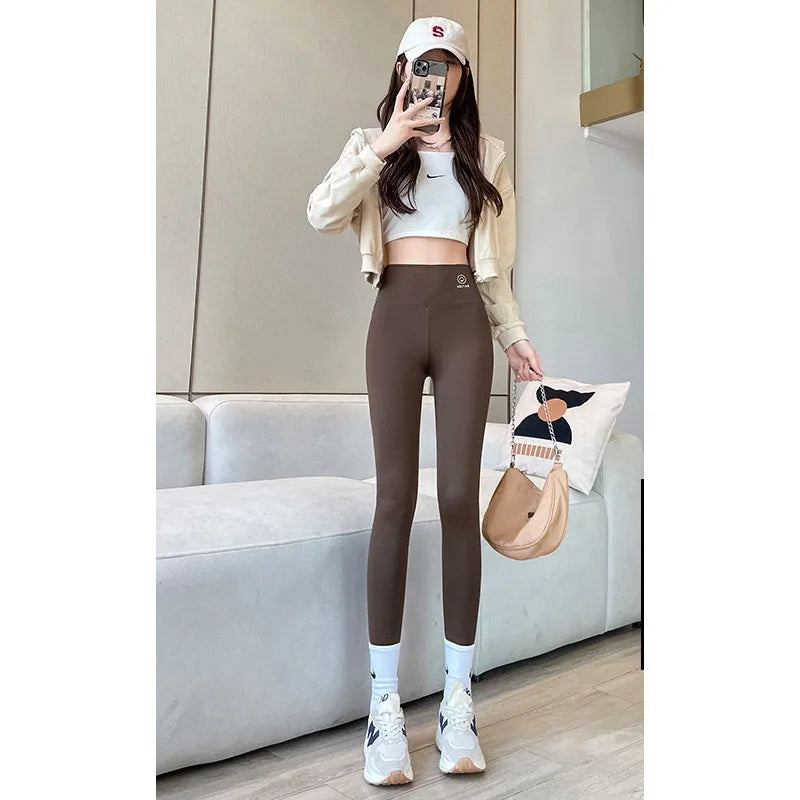 High-waisted Yoga leggings Athletic tights Warm women's running pants