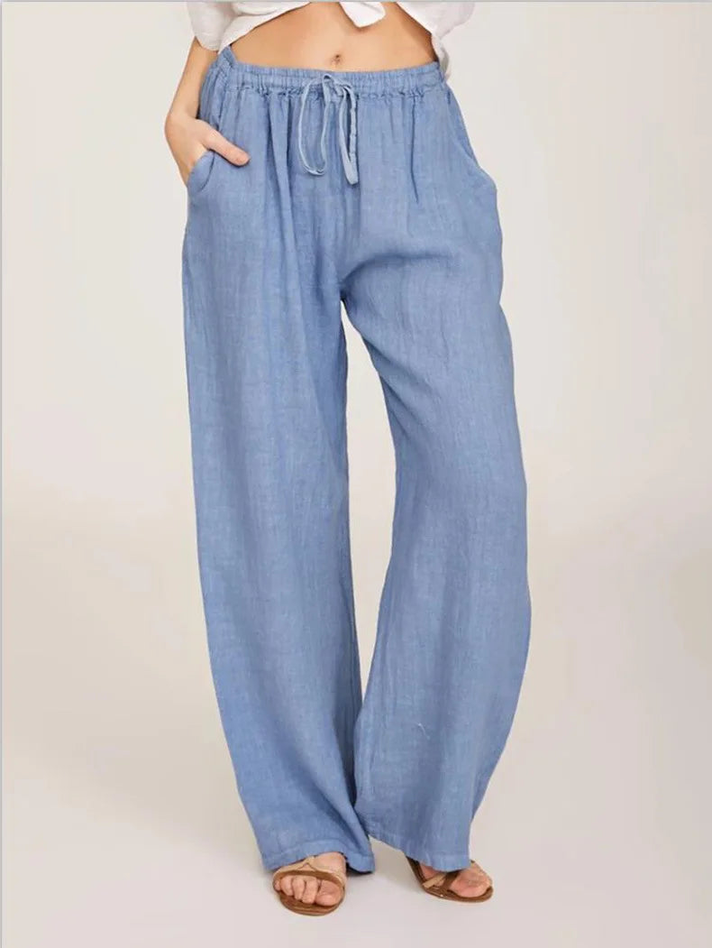 Large Loose Cotton Hemp Casual Pants