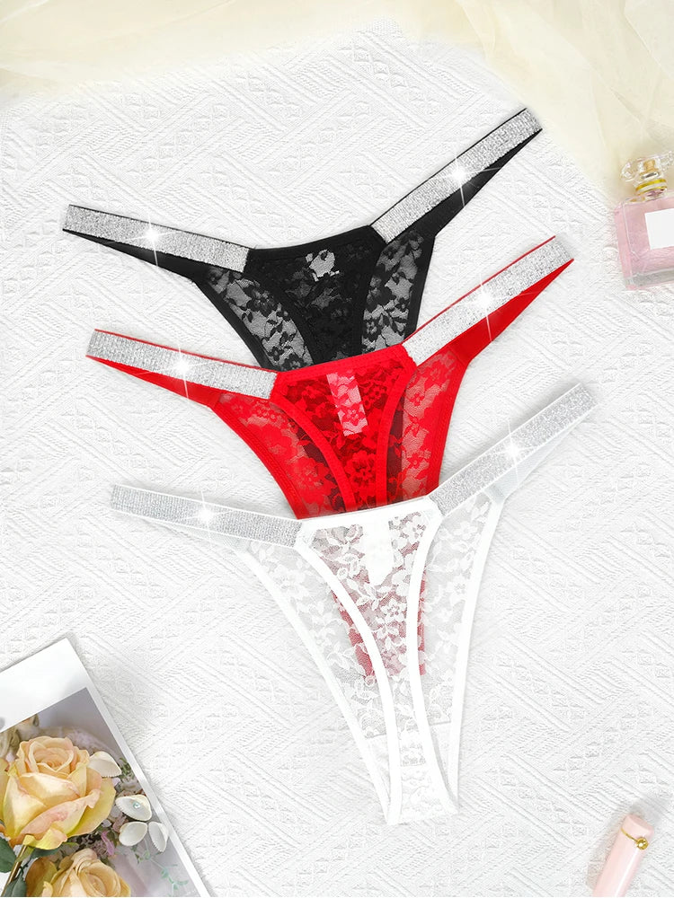 3pcs  Thongs Lace Women Underwear