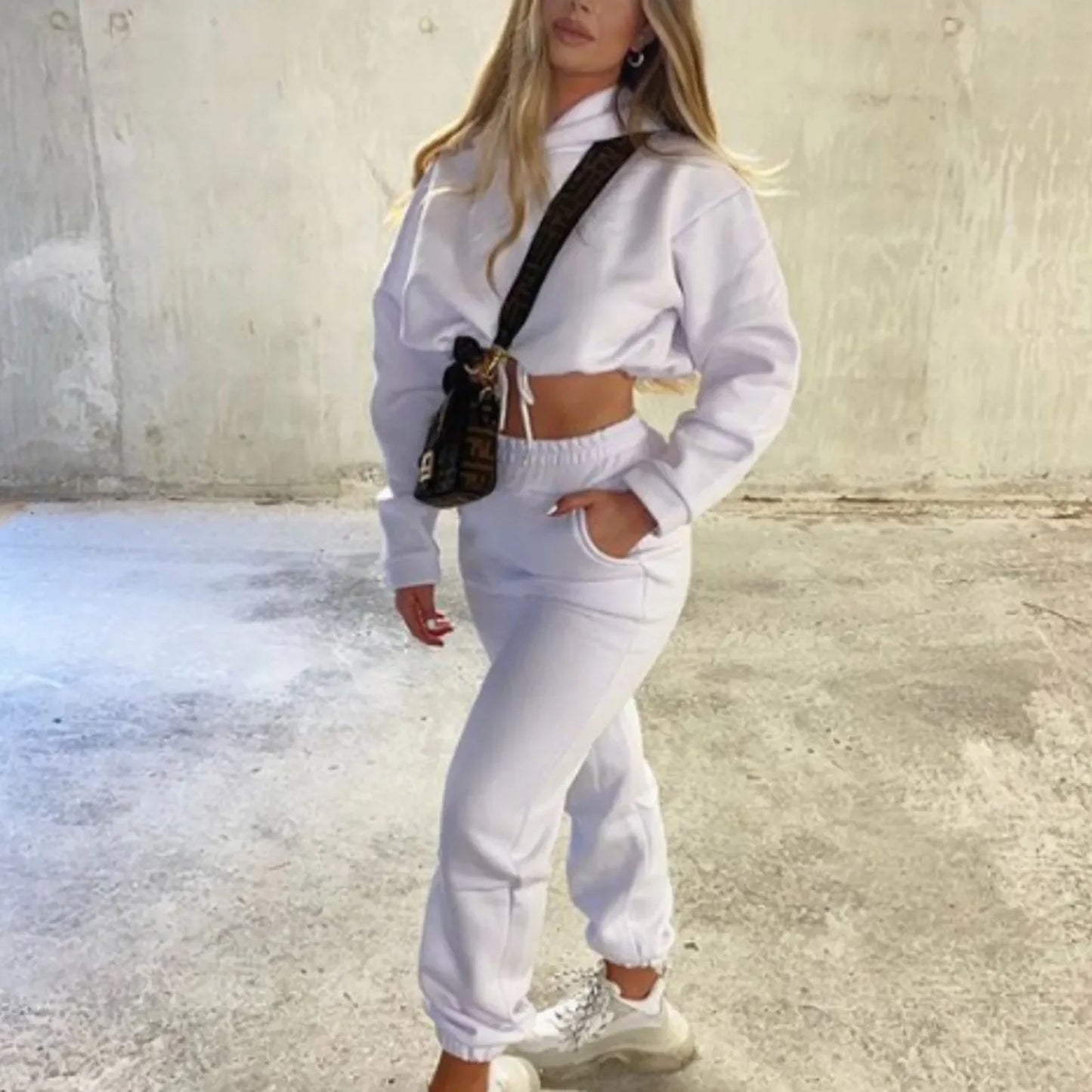 Casual Sportswear Two-piece Set Sweet Style Pant