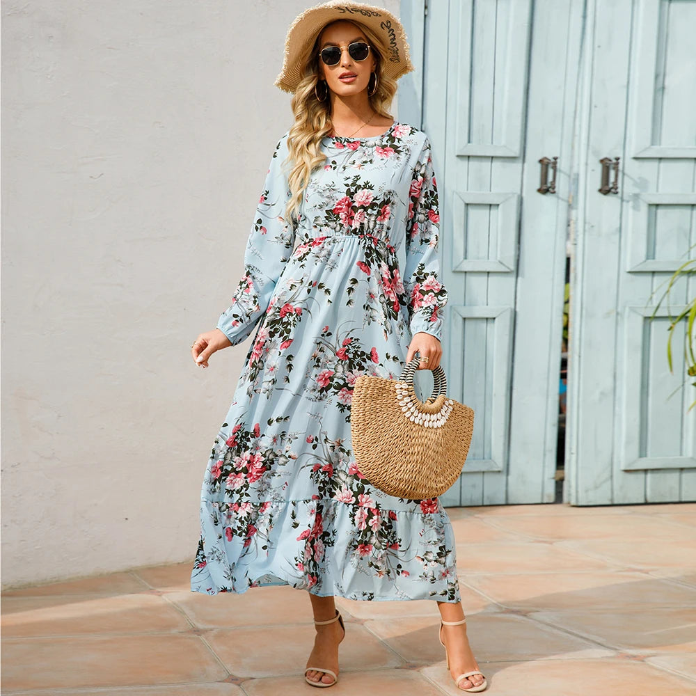 Casual Long Sleeve High Waist Beach Woman Chiffon