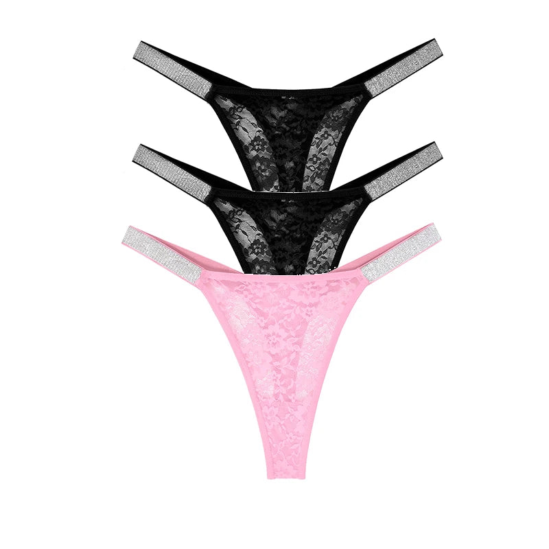 3pcs  Thongs Lace Women Underwear