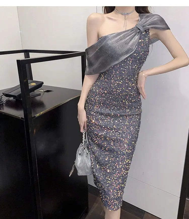 Sparkling Sequin Dress Summer New Elegant S