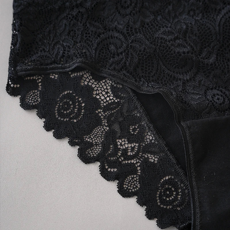 3PCS Luxury Floral Embroidery Lace Panties