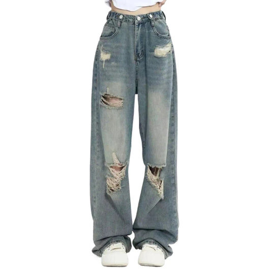 Jeans High Waist Jeans Wide Leg Baggy Loose Straight Hip Hop Streetwear