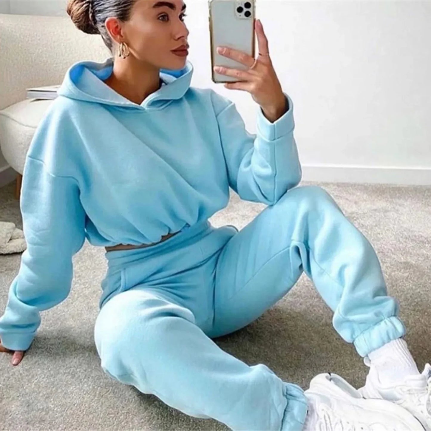 Casual Sportswear Two-piece Set Sweet Style Pant