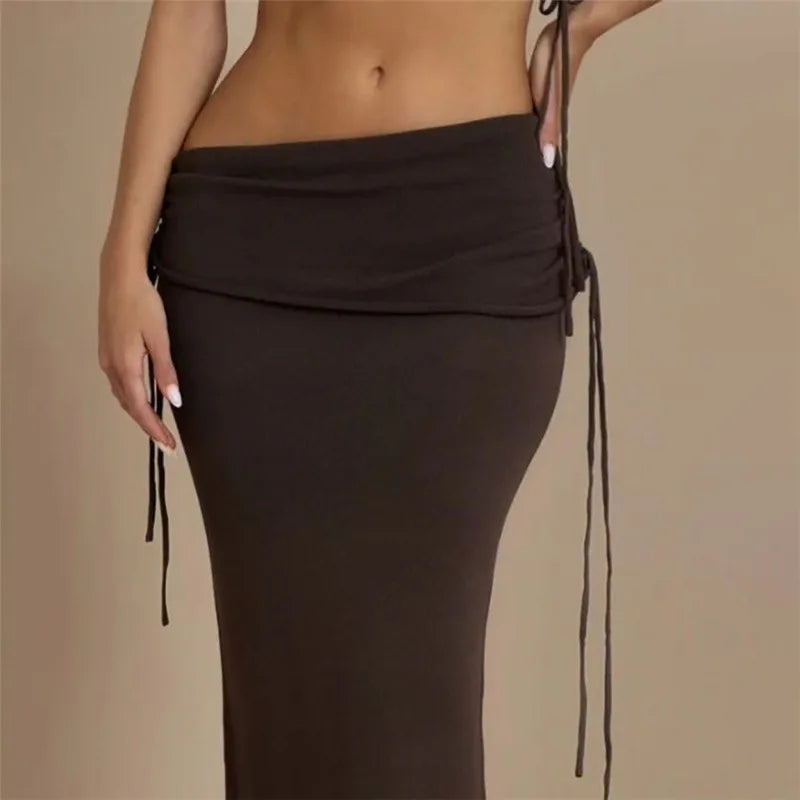 Short Sleeve Crop Top Shirt and Maxi Long Skirts Two Piece Matching Sets