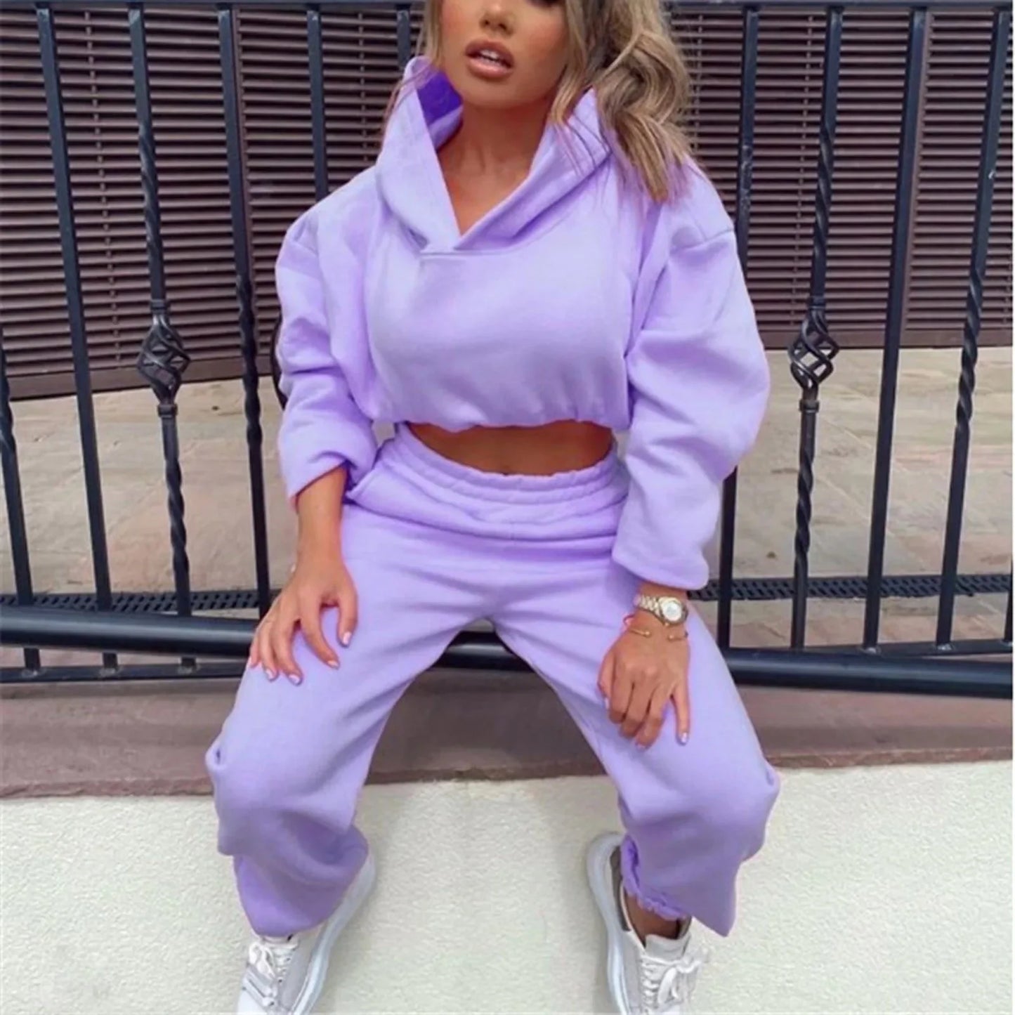 Casual Sportswear Two-piece Set Sweet Style Pant