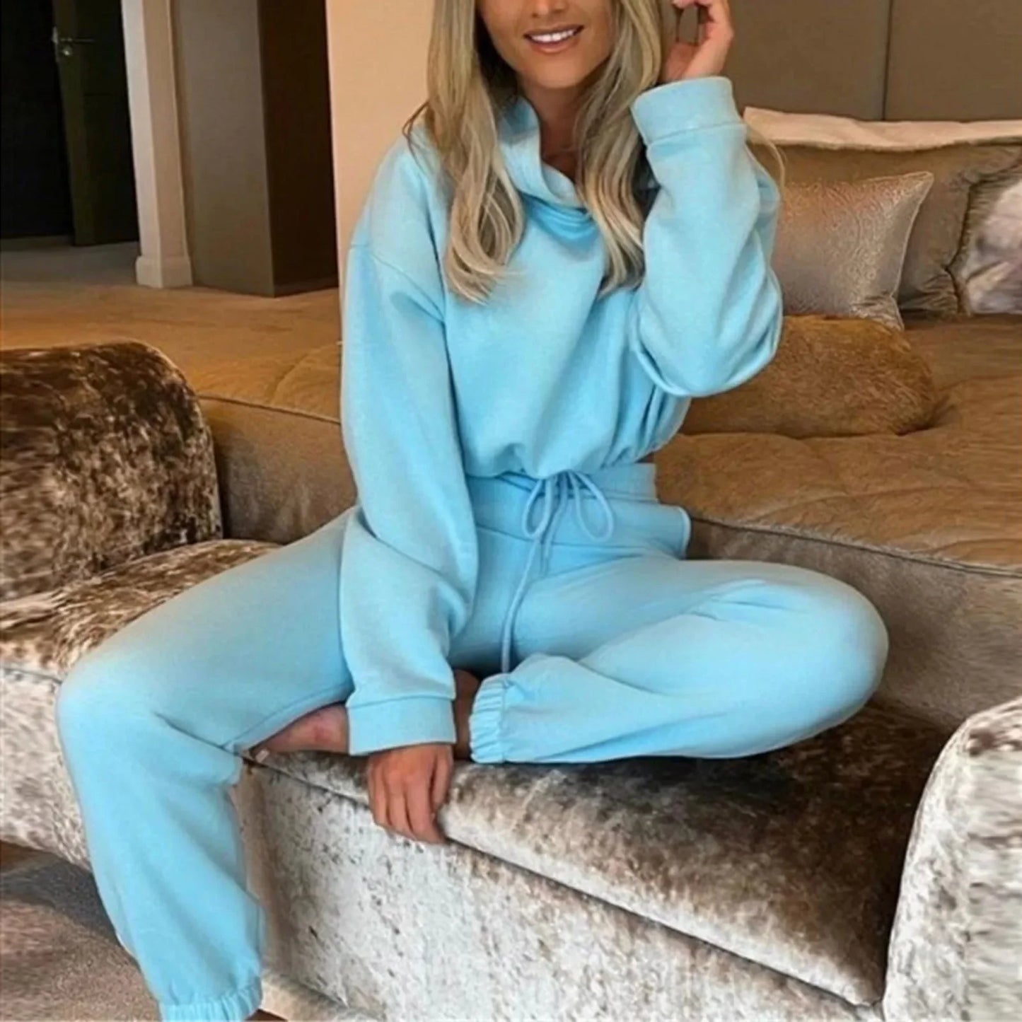 Casual Sportswear Two-piece Set Sweet Style Pant