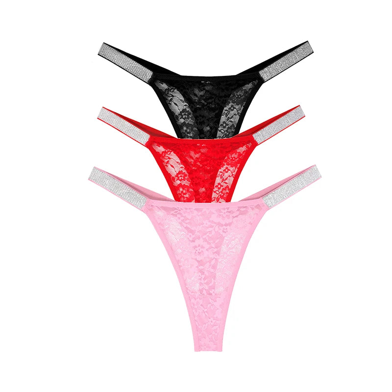 3pcs  Thongs Lace Women Underwear