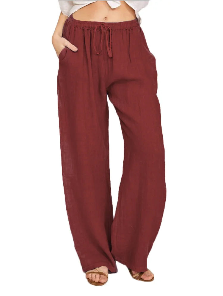 Large Loose Cotton Hemp Casual Pants