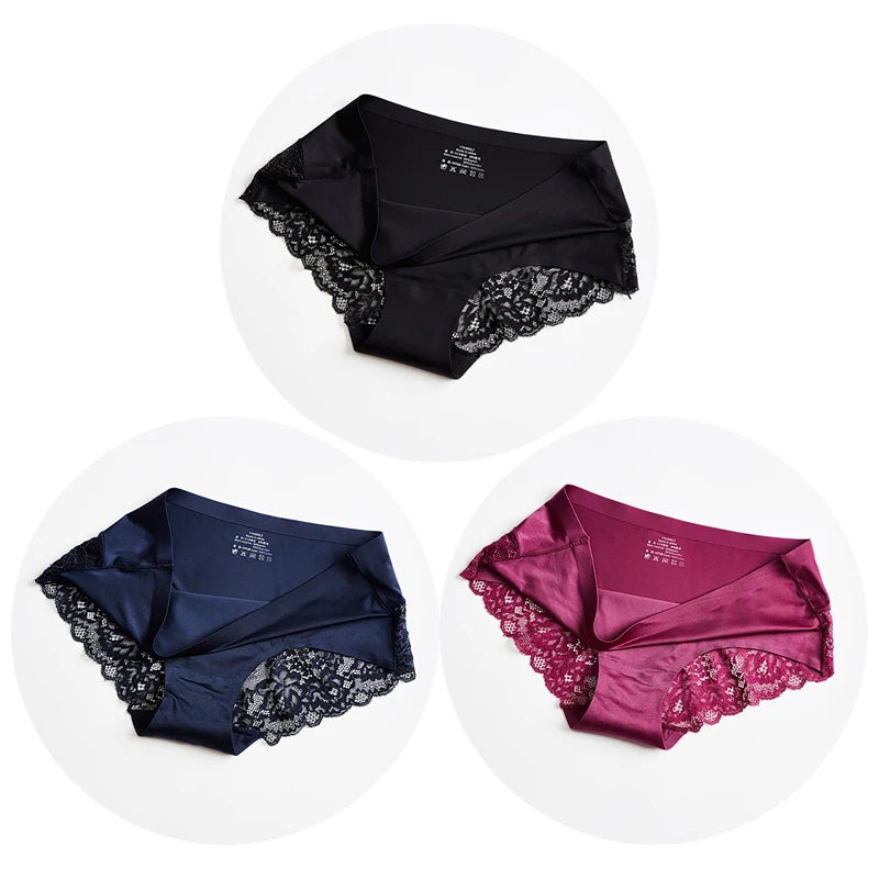 3PCS Panties Exquisite Lace Underwear