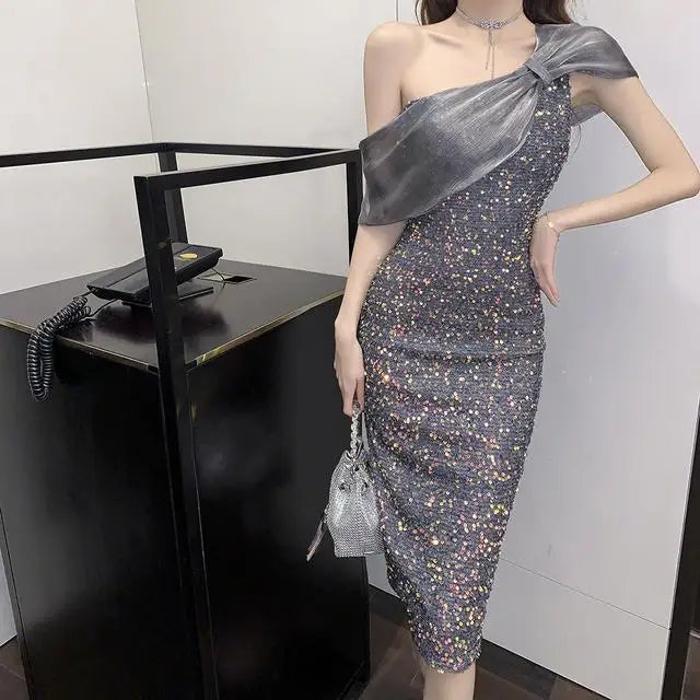 Sparkling Sequin Dress Summer New Elegant S