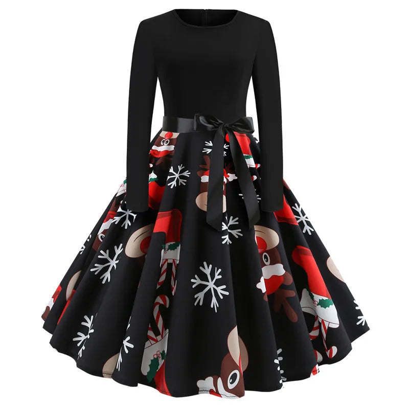 Dress Printed Long Sleeve Holiday Fancy