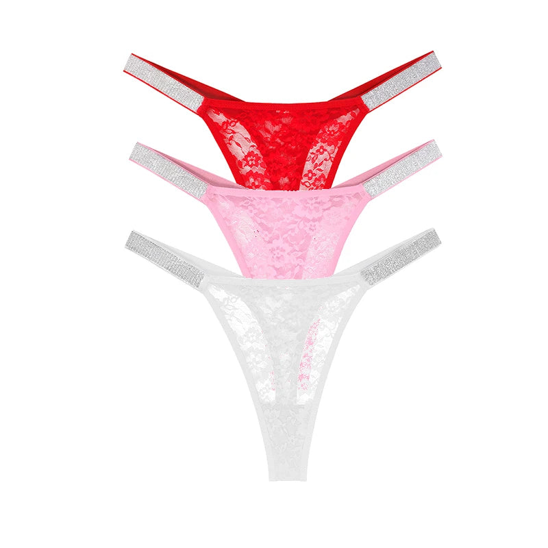 3pcs  Thongs Lace Women Underwear