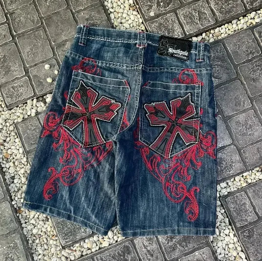 Demin Shorts Vintage Graphic Jean