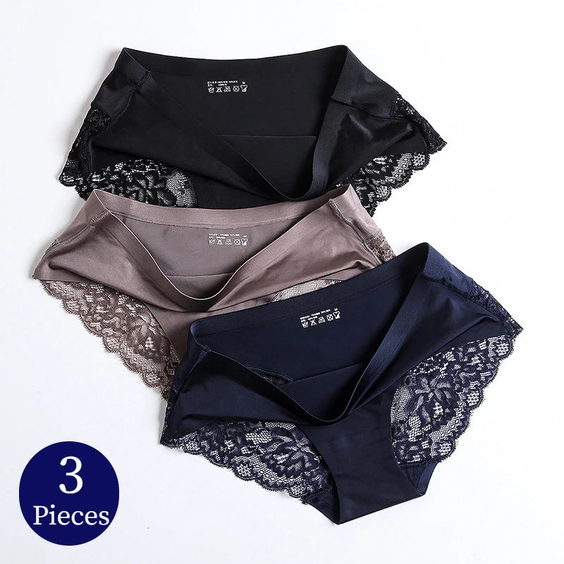 3PCS Panties Exquisite Lace Underwear