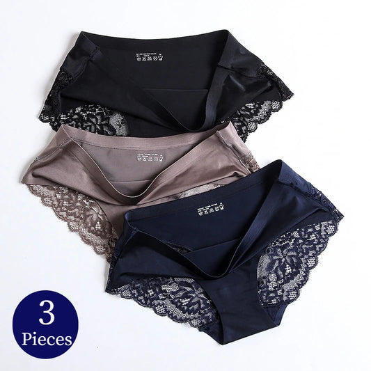 3PCS Panties Exquisite Lace Underwear