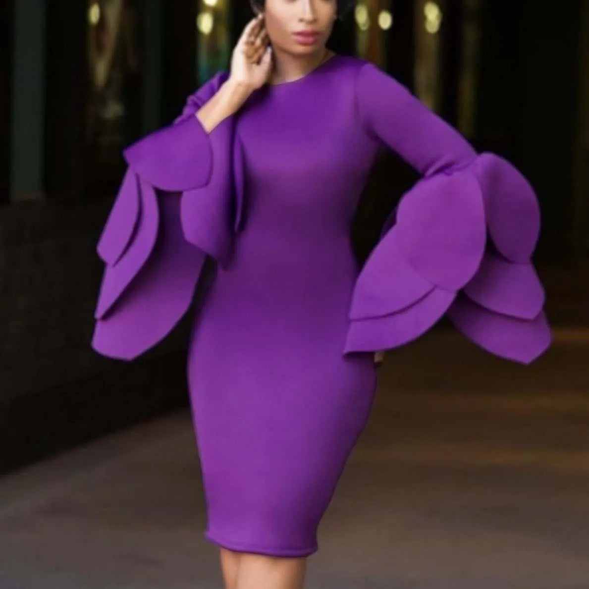 Elegant Bodycon Purple Dresses