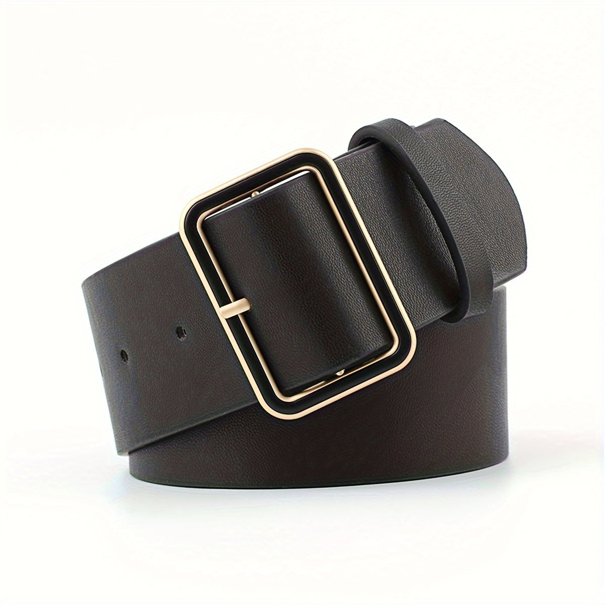 Vintage-Style Square Buckle Wide Strap Waist Accessory