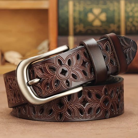 New Fashionable Genuine Belt Needle Buckle Hollow Belts Decoration