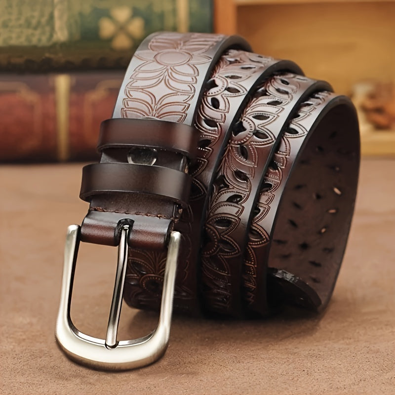 New Fashionable Genuine Belt Needle Buckle Hollow Belts Decoration