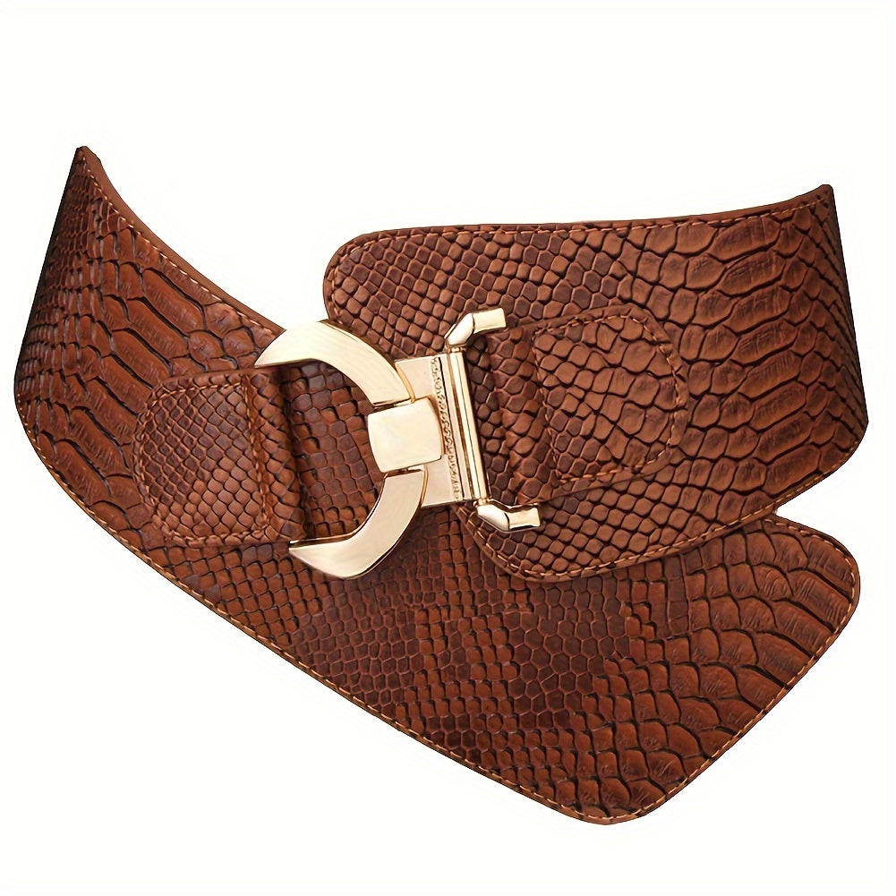 Vintage Snake Embossed Wide Belts