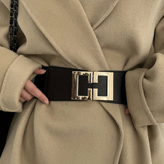 Trendy Geometric Buckle Wide Belt