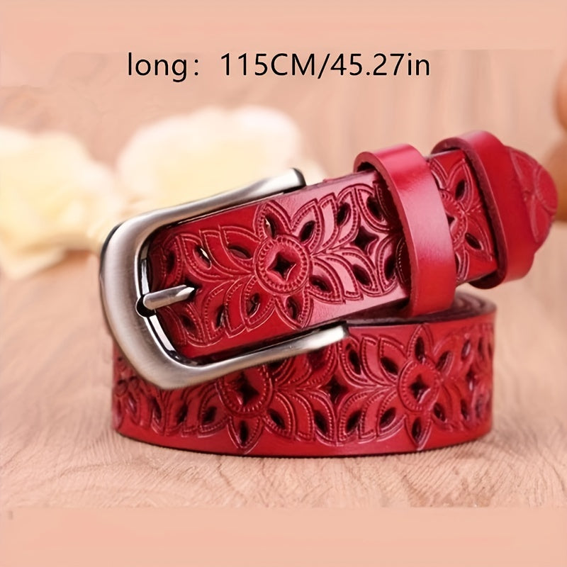 New Fashionable Genuine Belt Needle Buckle Hollow Belts Decoration