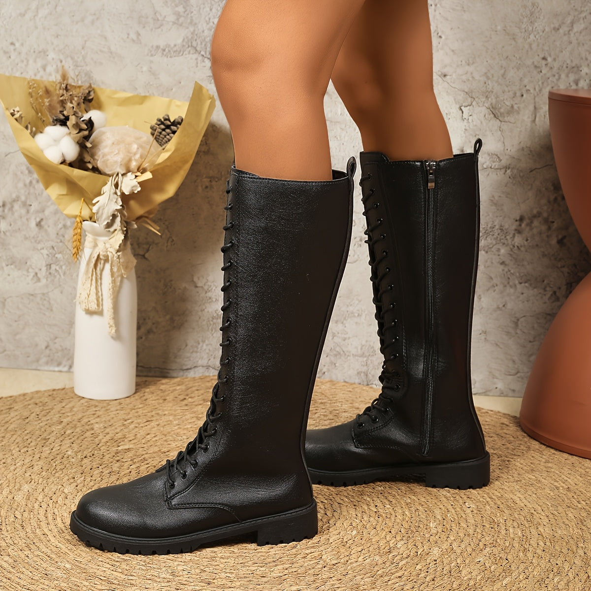 1pr Elegant Women Knee-High Boots - Casual Western Style